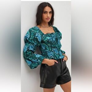 Porridge Chic Blue-Green Women's Blouse 100%cotton